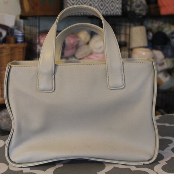 Giani Bernini Cream Leather Handbag - Picture 1 of 8